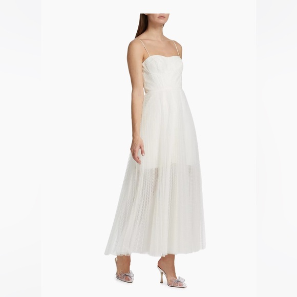 ML Monique Lhuillier Pleated Tulle Midi-Dress - Picture 3 of 7